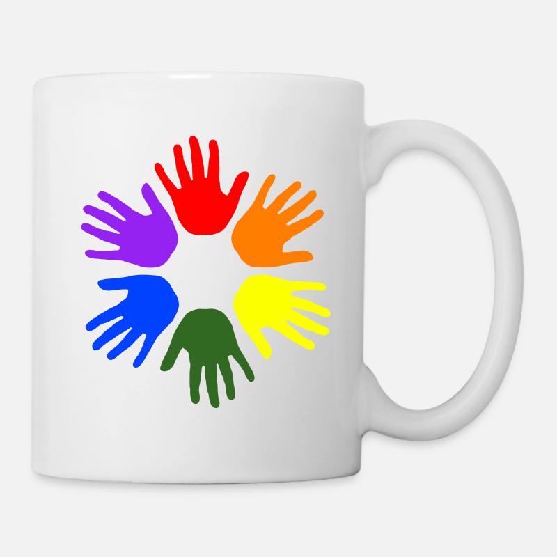 mains - Mug blanc - blanc