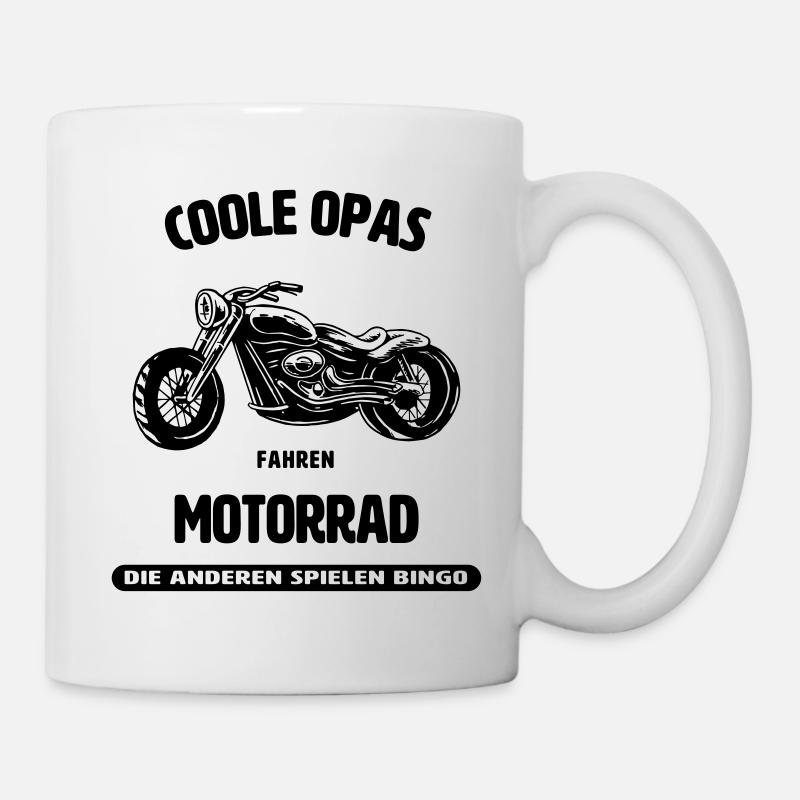Coole Opas fahren Motorrad - Bikerdesign - Tasse - Weiß