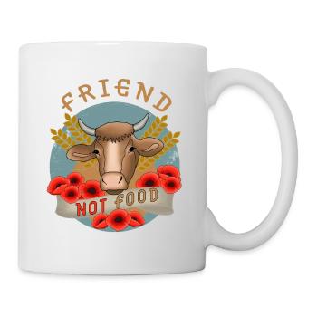 Kuh Bauernhof Vegan Friend not Food - Tasse - Weiß - Rechts