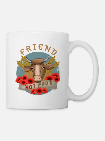 Cow Farm Vegan Friend Not Food - Mug - white