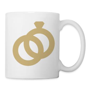 Alliance icône bagues mariage bague cadeau - Mug blanc - blanc - Droite