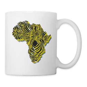 Symbole de l'Afrique en camouflage zébré - Mug blanc - blanc - Droite