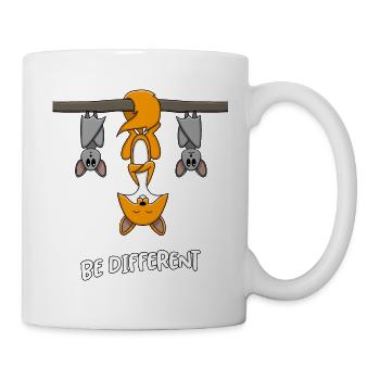 Fuchs Fledermäuse Be Different Tierliebhaber - Tasse - Weiß - Rechts