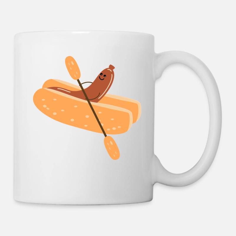 Bockwurst im Paddelboot - Tasse - Weiß