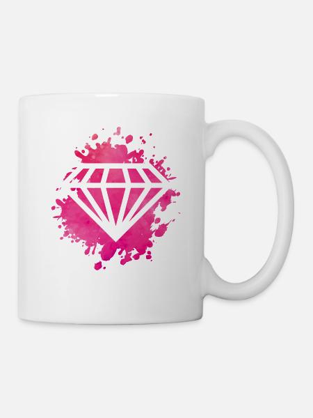 rose diamant - Mug blanc - blanc