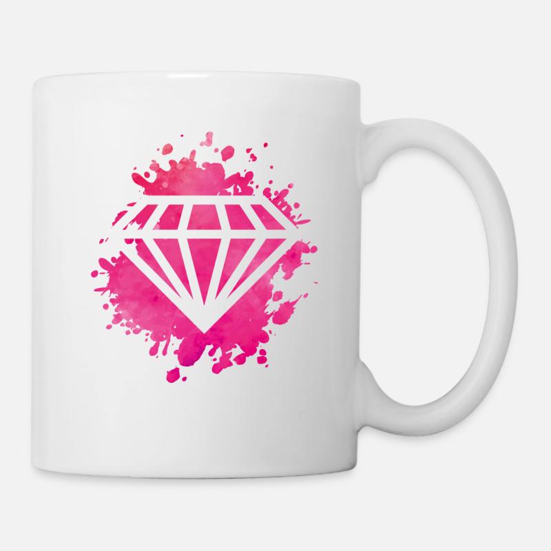 rose diamant - Mug blanc - blanc