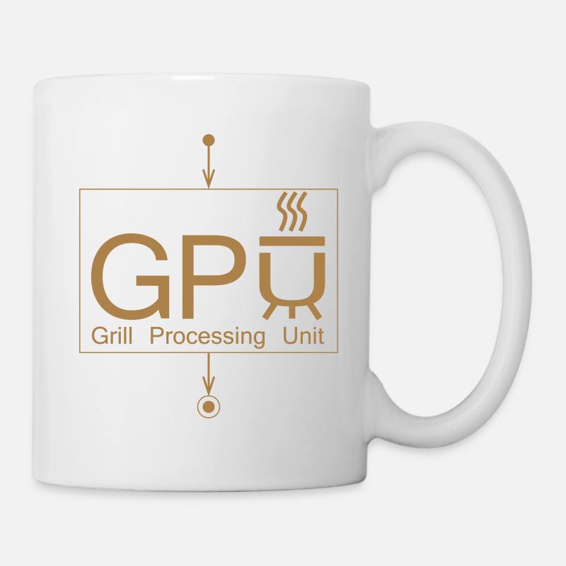 Nerdy design "Grill Processing Unit" symbol + UML - Mug - white