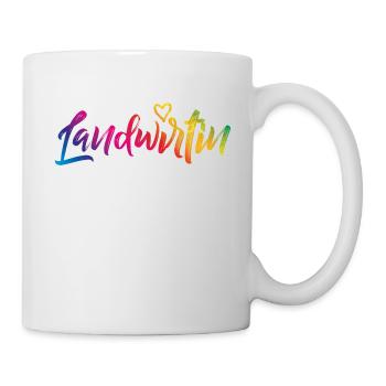 Landwirtin herz bunt - Tasse - Weiß - Rechts