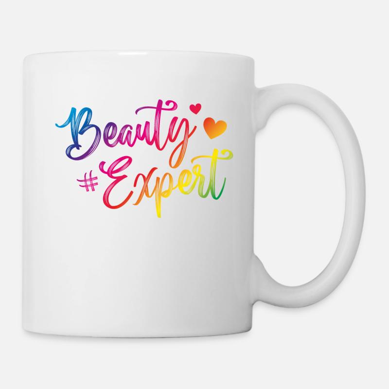 beauty expert bunt herz - Tasse - Weiß