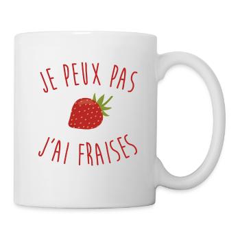 Je peux pas j'ai fraises - Mug blanc - blanc - Droite
