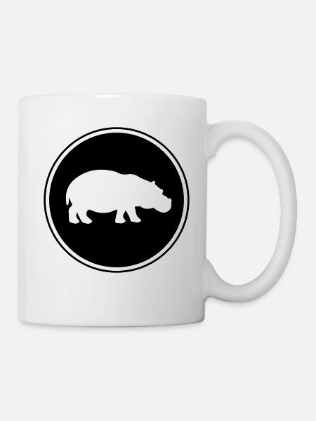 nilpferd silhouette icon - Tasse - Weiß