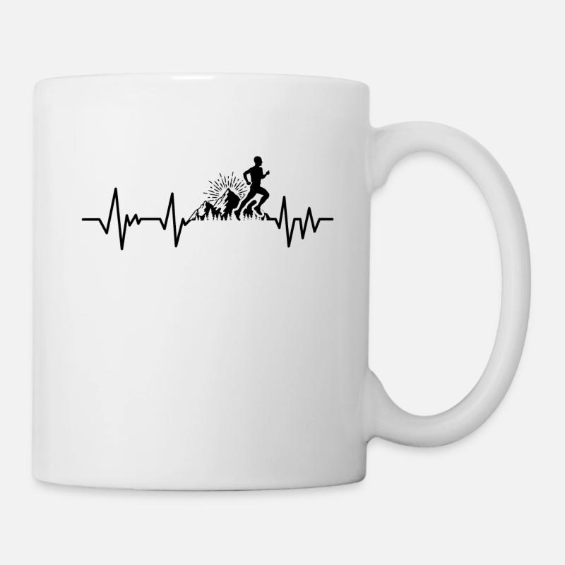 Trail running battement de coeur - Mug blanc - blanc