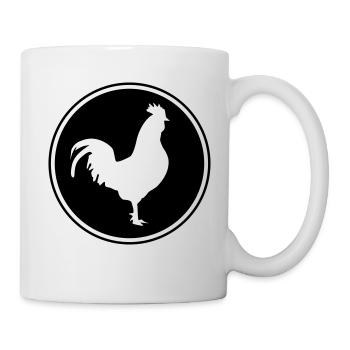 cercle silhouette coq - Mug blanc - blanc - Droite