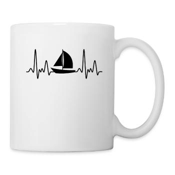 Voile battement de coeur bateau voilier cool segl - Mug blanc - blanc - Droite