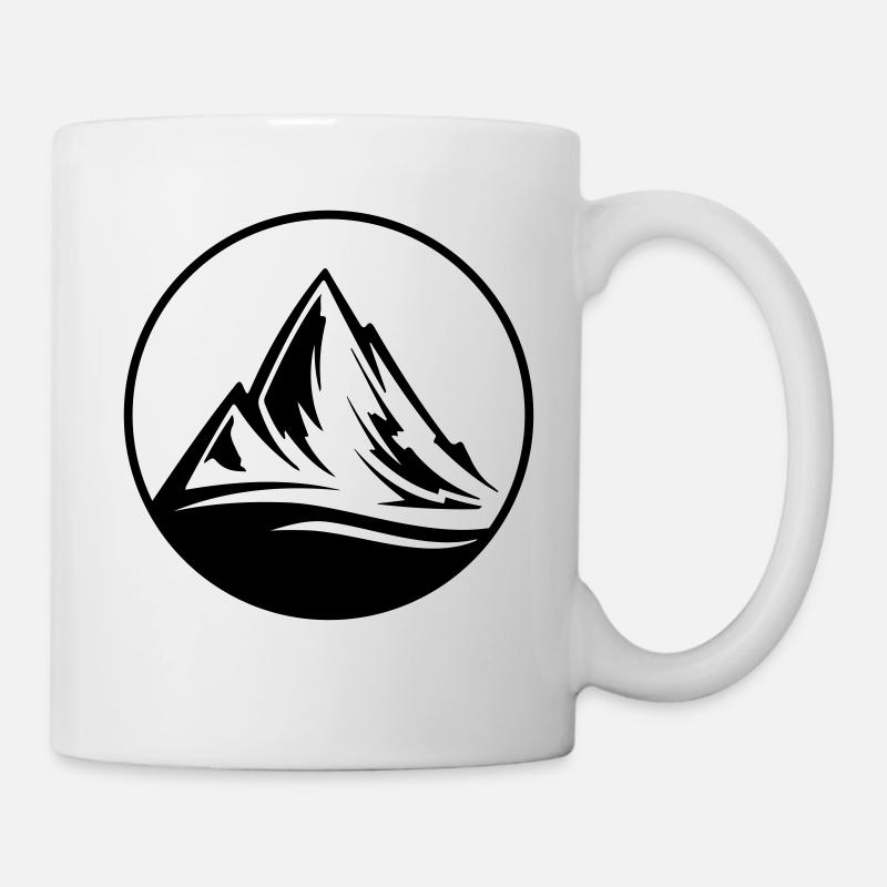 cercle de symboles de montagnes - Mug blanc - blanc