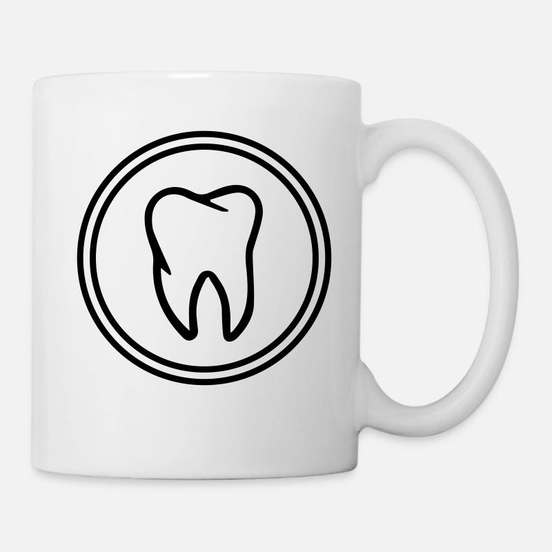 zahn icon - Tasse - Weiß
