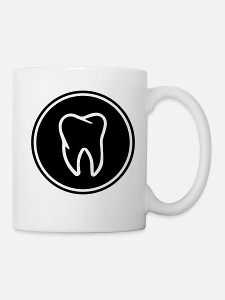 zahn icon - Tasse - Weiß