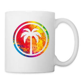 Palm symbole île colorée - Mug blanc - blanc - Droite
