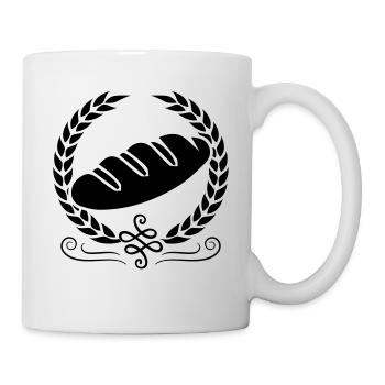 bread icon symbol wreath - Mug - white - Right