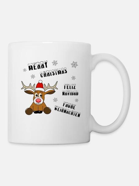 Rentier Weihnachten - Tasse - Weiß