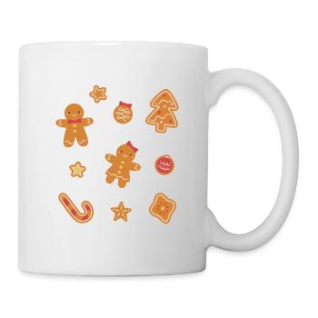 Cute Christmas Cookies Gingerbread Man and Woman - Mug - white - Right
