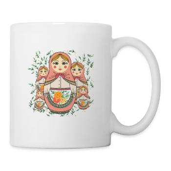 Matroschka Russland Babuschka Puppe - Tasse - Weiß - Rechts