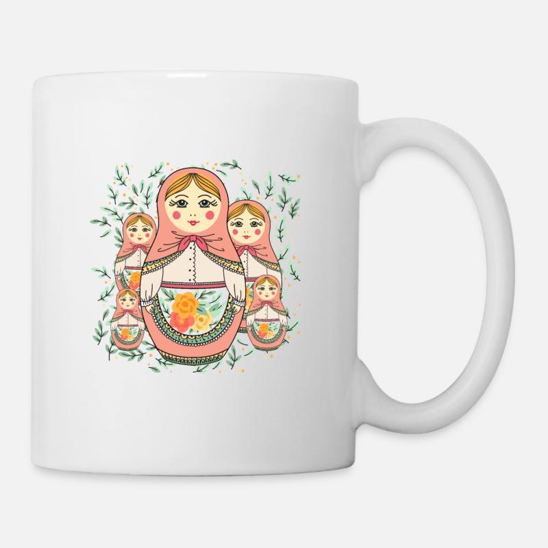 Matroschka Russland Babuschka Puppe - Tasse - Weiß