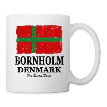Flag of Bornholm - Bornholm Flagge - shabby look - Tasse - Weiß - Rechts