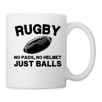 Rugby - No Pads, No Helmet - Just Balls! - Mug - white - Right
