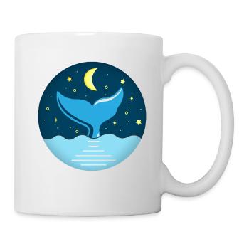 FLOSSE WAL DELFIN MEER HAFEN KÜSTE MARITIM SAND - Tasse - Weiß - Rechts