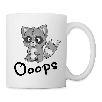 Waschbär lustig verpeilt tollpatschig Bär Tier süß - Tasse - Weiß - Rechts