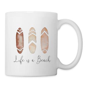 Life is a Beach | Surfboard Boho Style - Tasse - Weiß - Rechts