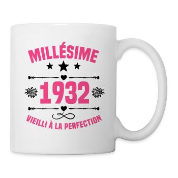 Femme Millésime 1932 Cadeau Anniversaire Humour - Mug blanc - blanc - Droite