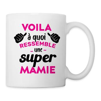 Super Mamie Cadeau Humour Personnalisé - Mug blanc - blanc - Droite