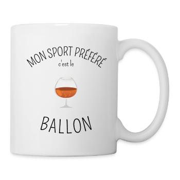 Sport ballon vin humour - Mug blanc - blanc - Droite