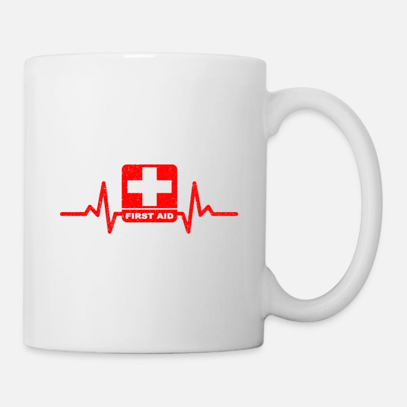 My heart beats to help to others! - Mug - white