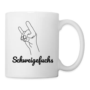 Schweigefuchs Lehrer lustig - Tasse - Weiß - Rechts