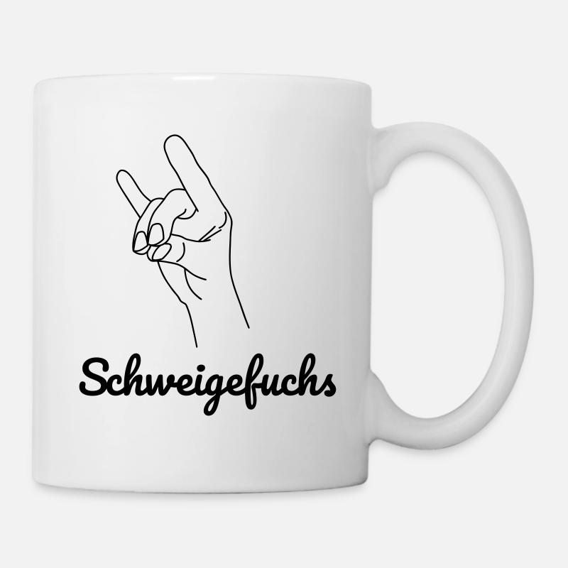 Schweigefuchs Lehrer lustig - Tasse - Weiß