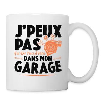 Je Peux Pas J'ai Des Trucs À Faire Dans Mon Garage - Mug blanc - blanc - Droite