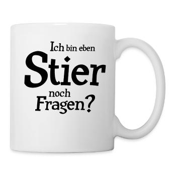 Stier Sternzeichen Spruch - Tasse - Weiß - Rechts