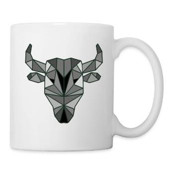 Stierkopf im Origami-Stil - Tasse - Weiß - Rechts