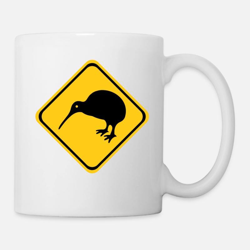 Kiwi Neuseeland Schild - Tasse - Weiß