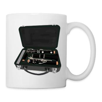 Clarinette démontée à l’intérieur d’une valise - Mug blanc - blanc - Droite