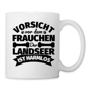 Landseer Frauchen lustig Geschenk - Tasse - Weiß - Rechts