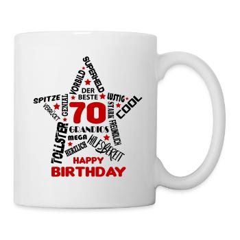 Geburtstag Mann 70 Happy Birthday Men Alter Best - Tasse - Weiß - Rechts