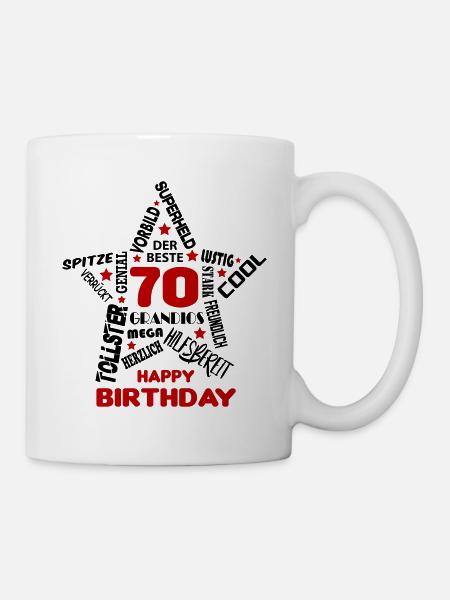 Geburtstag Mann 70 Happy Birthday Men Alter Best - Tasse - Weiß