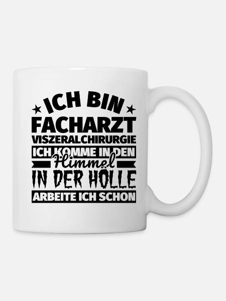 Facharzt Viszeralchirurgie Geschenk lustig Himmel - Tasse - Weiß