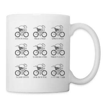 vélo vélos velo velos expression cycliste cyclisme - Mug blanc - blanc - Droite