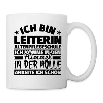 Leiterin Altenpflegeschule Geschenk lustig Himmel - Tasse - Weiß - Rechts