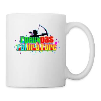 J'peux pas j'ai tir à l'arc - Mug blanc - blanc - Droite